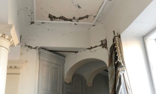 Oštećenja nakon potresa u Državnoj rezidenciji Visoka 22